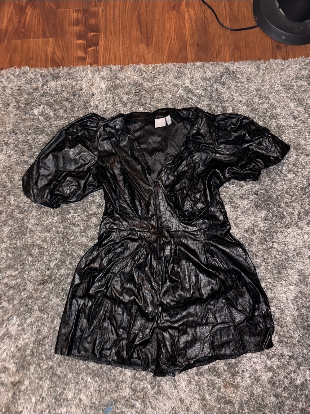 ASOS Black Puff-Sleeve Romper